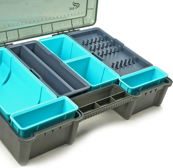 JVS Match Rig Topbox - Wasserdicht - 35 x 25 x 8 cm - Angelkoffer - Aufbewahrungsbox - Tacklebox, Ma