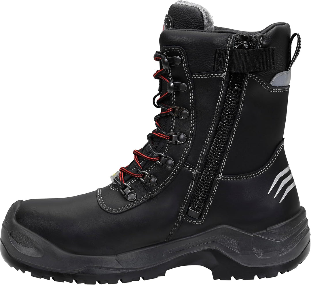 ELTEN Sicherheitsschuhe JOSCHI ESD S3 CI, Damen und Herren, Winterstiefel, warm, Schwarz, Aluminiumk