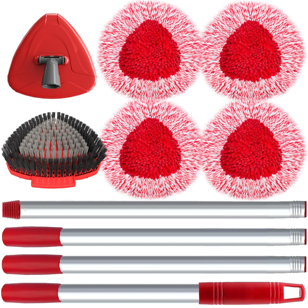 4 Stück Wischmopp Ersatzbezug für Vileda Turbo Mop,3 in 1 Wischmop Wischer Ersatzköpfe mit 76-148 cm