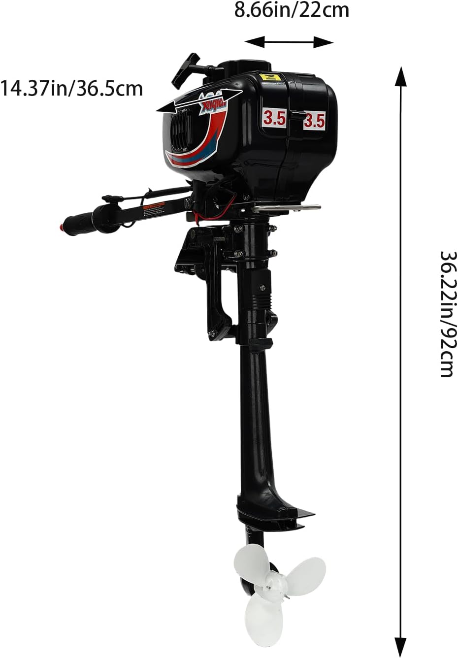 2-Takt Aussenbordmotor Benzin-Bootsmotor 3.5 HP Aussenborder Benzin Bootsmotor, mit CDI-Zündanlage M
