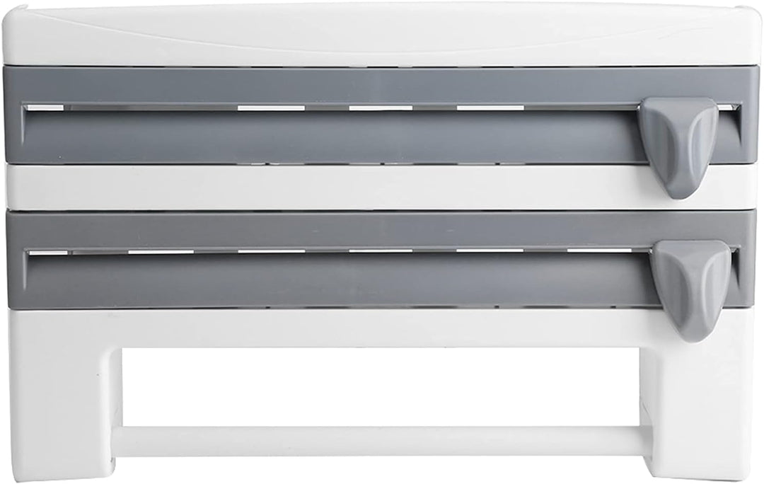 3-Fach Wandrollenhalter, Schneidabroller Küchenrollenhalter Papierrollenhalter für 3 Rollen Foliensc