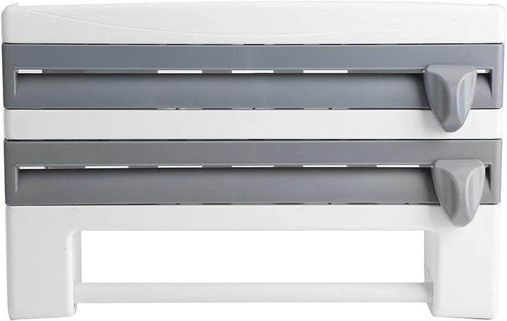 3-Fach Wandrollenhalter, Schneidabroller Küchenrollenhalter Papierrollenhalter für 3 Rollen Foliensc