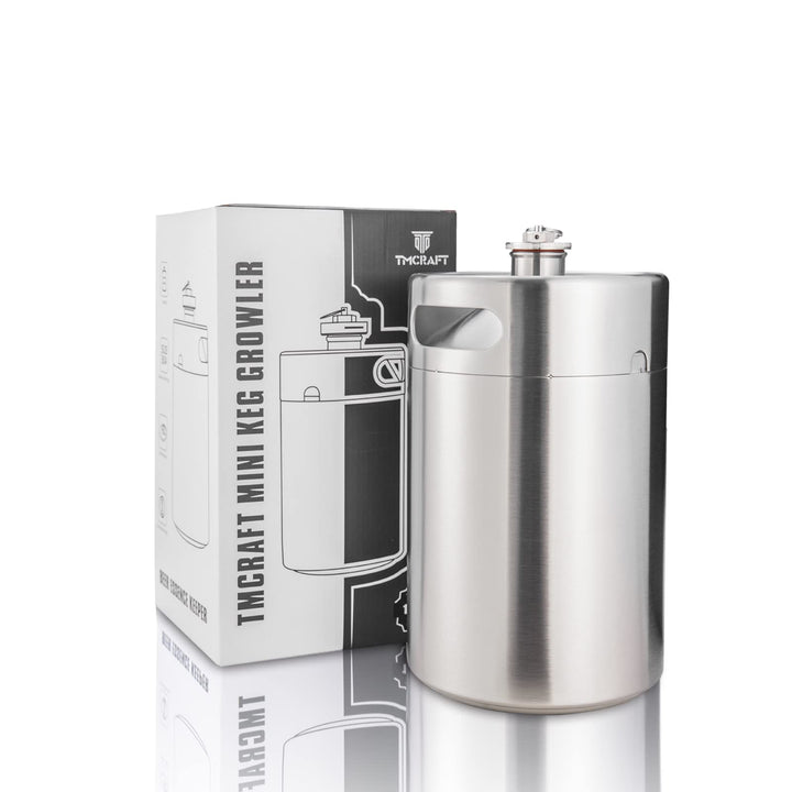 TMCRAFT 5 Liter Mini Growler Keg, tragbares Edelstahl-Bierfass mit sechskantem Spiraldeckel für Haus