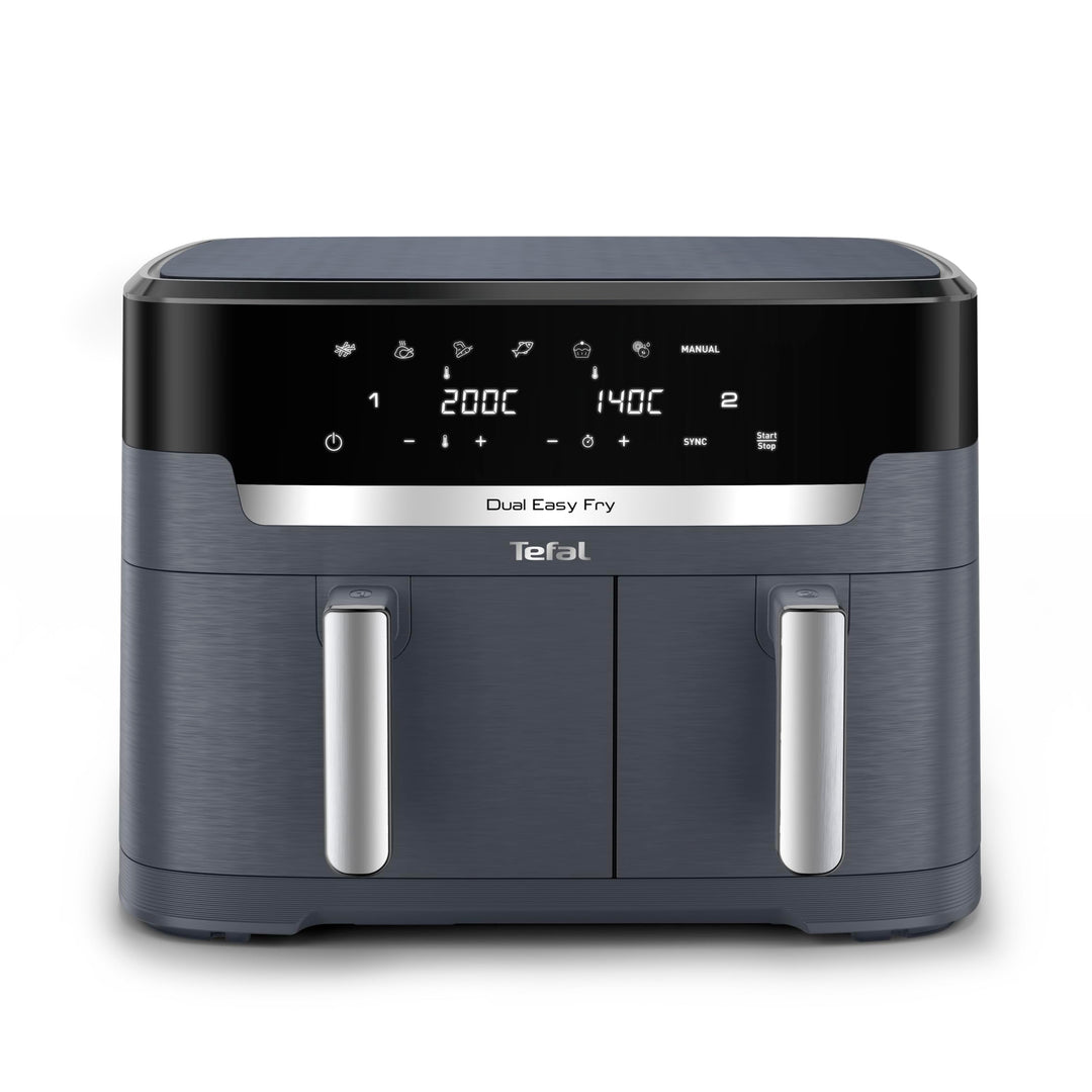 Tefal Dual Easy Fry XXL Heissluftfritteuse 11 L – Airfryer mit 2 Kammern (Doppelkammer), 7 Programme
