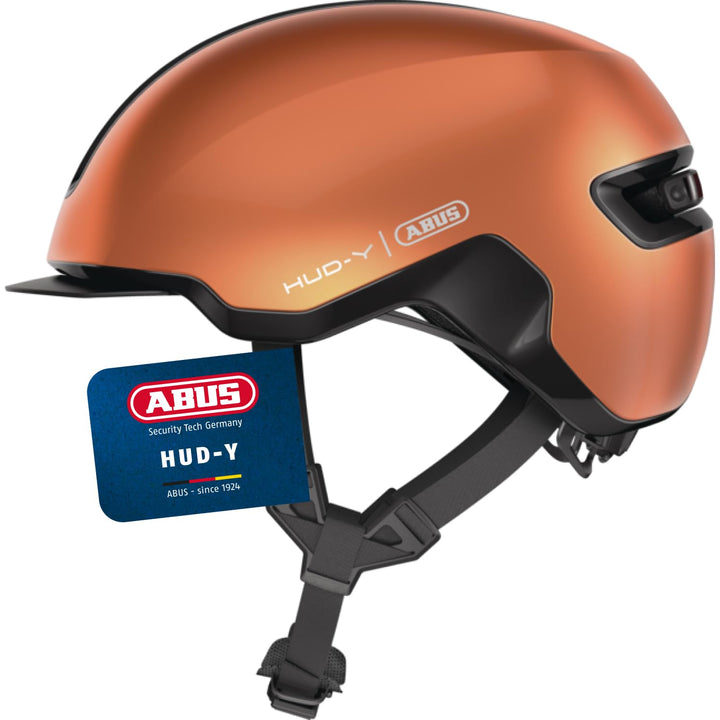 ABUS Urban Helm HUD-Y - mit magnetischem, aufladbarem LED-Rücklicht &amp; Magnetverschluss - cooler Fahr