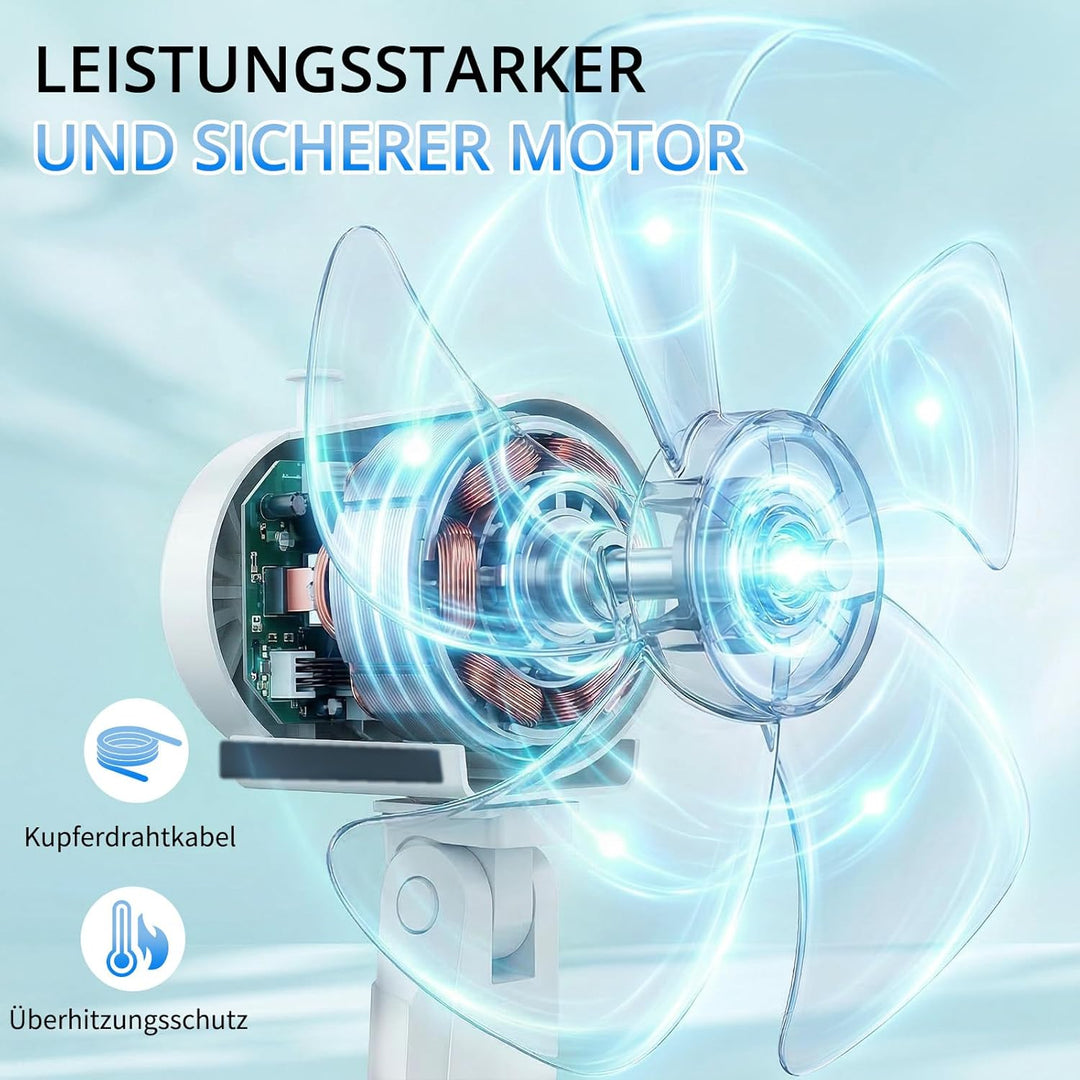LEADZM Standventilator Leise mit Fernbedienung,3 Geschwindigkeitsstufen,7,5H Timer,117-134 cm höhenv
