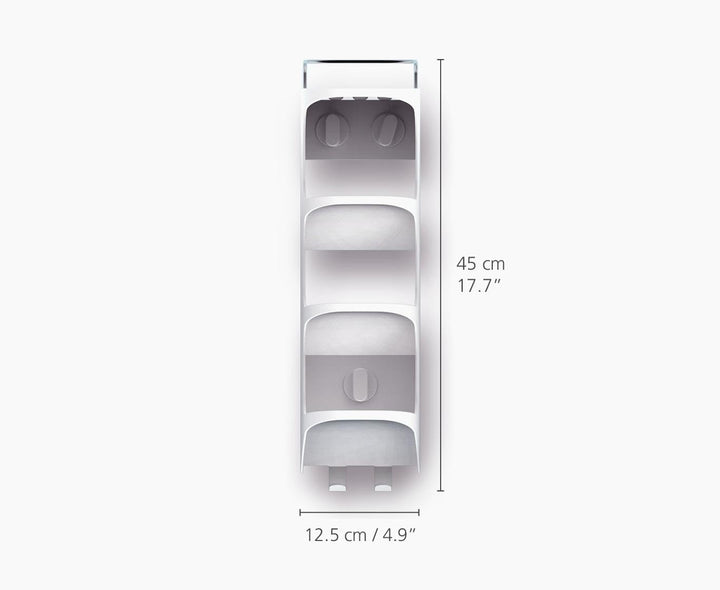 Joseph Joseph Capsule Compact 4-stufiges Duschregal, ohne Bohren, Badezimmerregal für Shampoo - Weis