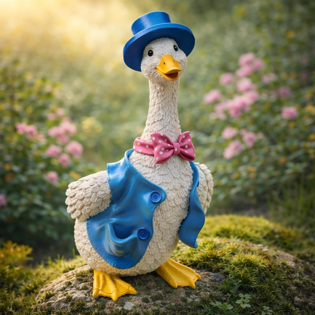 Handbemalte Deko-Gans Figur – Wahlweise männlich oder weiblich • Dekorative Gänsefigur für Garten, T