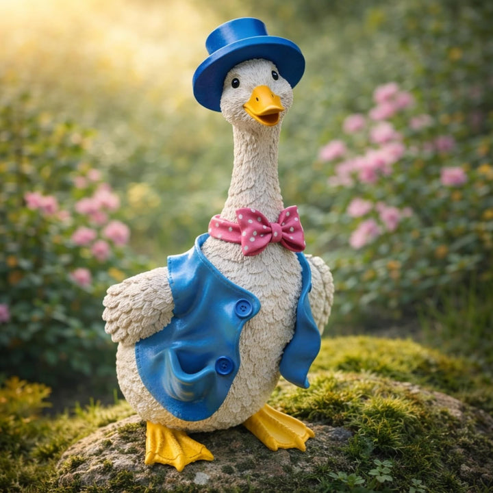 Handbemalte Deko-Gans Figur – Wahlweise männlich oder weiblich • Dekorative Gänsefigur für Garten, T