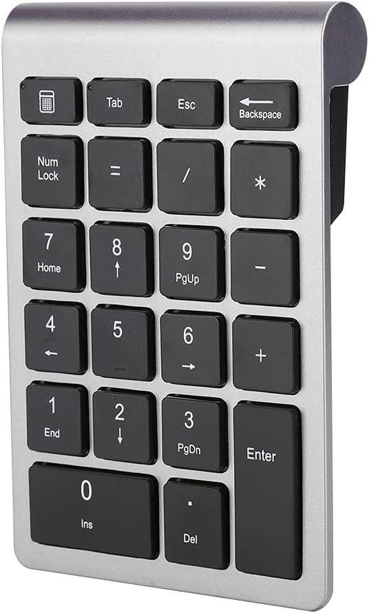 Goshyda Kabellose Nummernblöcke, 22 Tasten Tragbare USB 2.4G Bluetooth Nummerntastatur mit Empfänger