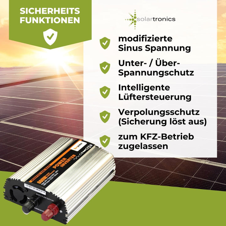 Spannungswandler NS 24V 600 Watt Inverter Wechselrichter