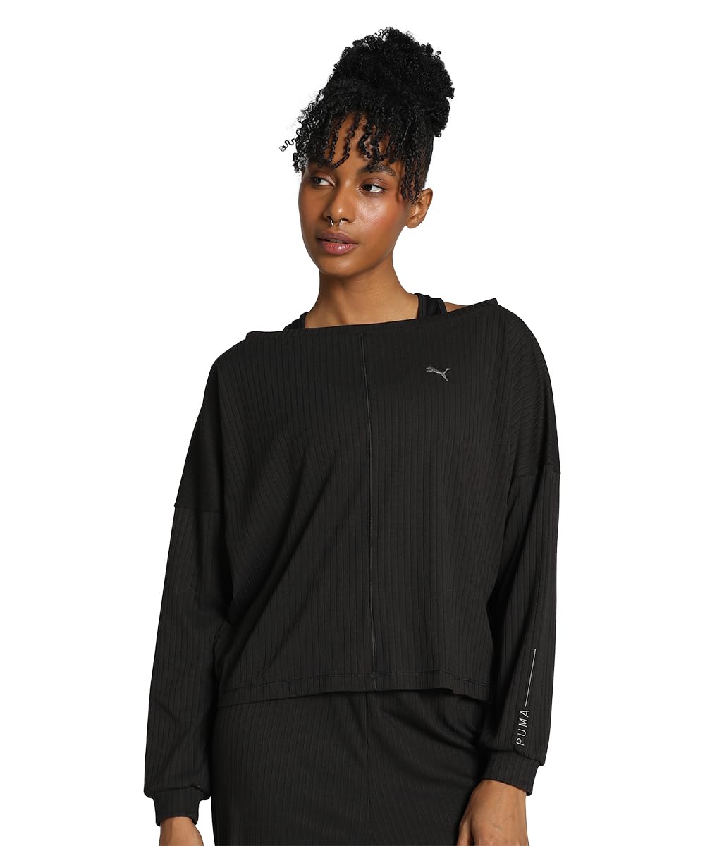 PUMA Damen Studio Unwind Trainings-T-Shirt XS Schwarz, XS Schwarz