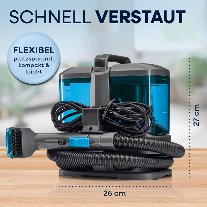 CLEANmaxx Polsterreiniger Gerät Kompakt Pro inkl. Teppichreiniger Mittel | 13 kPa Nasssauger für Pol