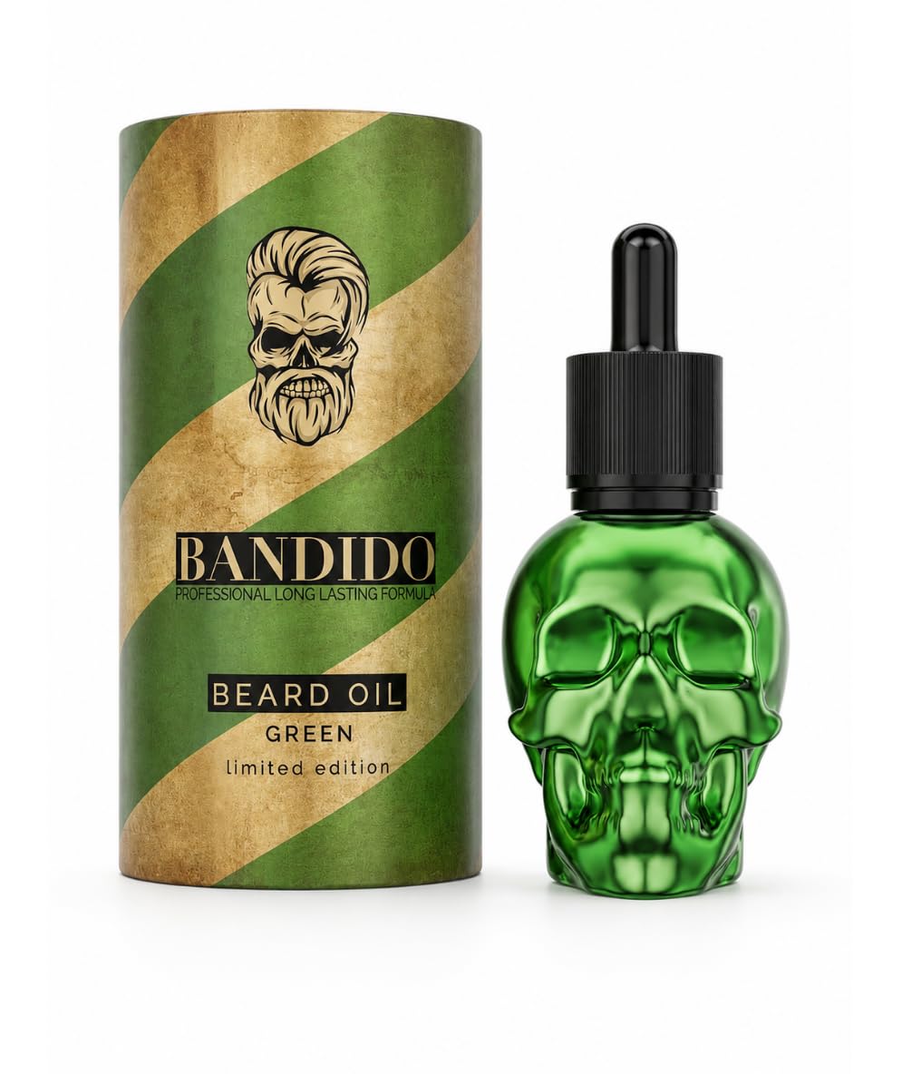 Bandido Bartöl Herren Green 40ml – Beard Oil mit Arganöl, Jojobaöl & Vitamin E – Bartpflege Öl für w