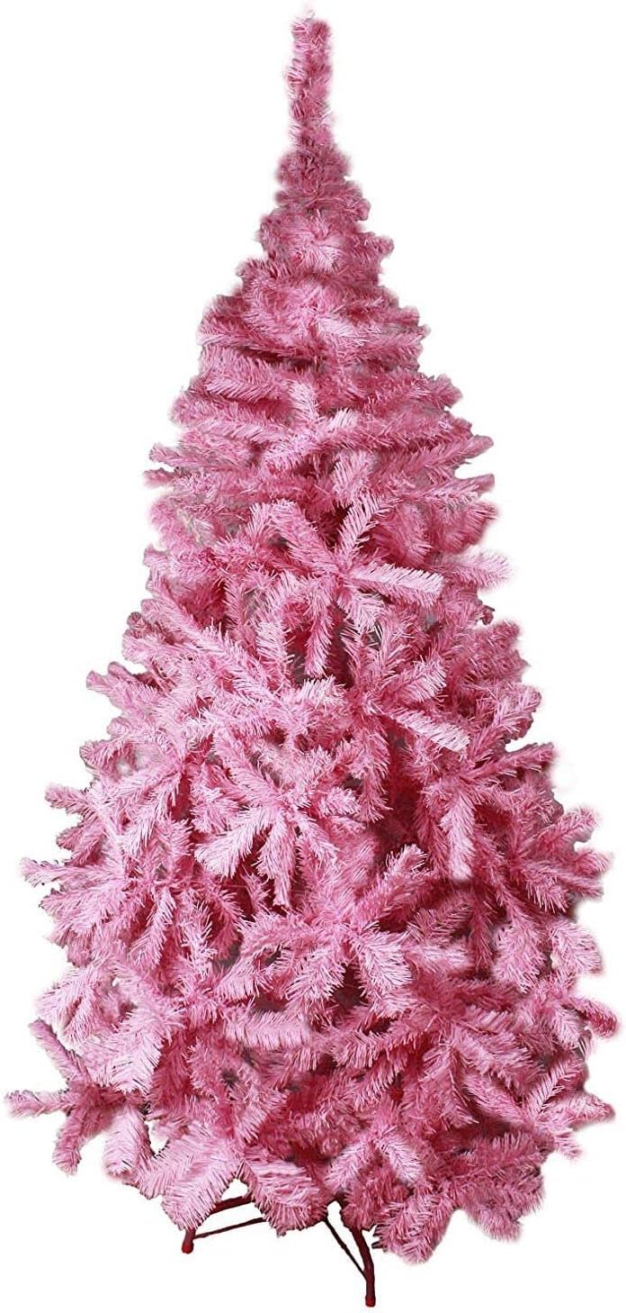 HAAC künstlicher Weihnachtsbaum in Farbe pink 180 cm Tannenbaum aufklappbar mit Metallständer Stände