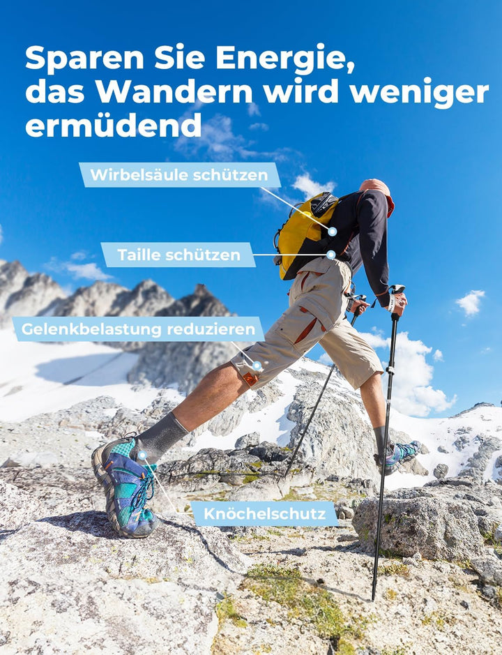 Glymnis Wanderstöcke Trekkingstöcke Walking Stöcke 7075 Aluminium Wanderstock verstellbar 110-130cm