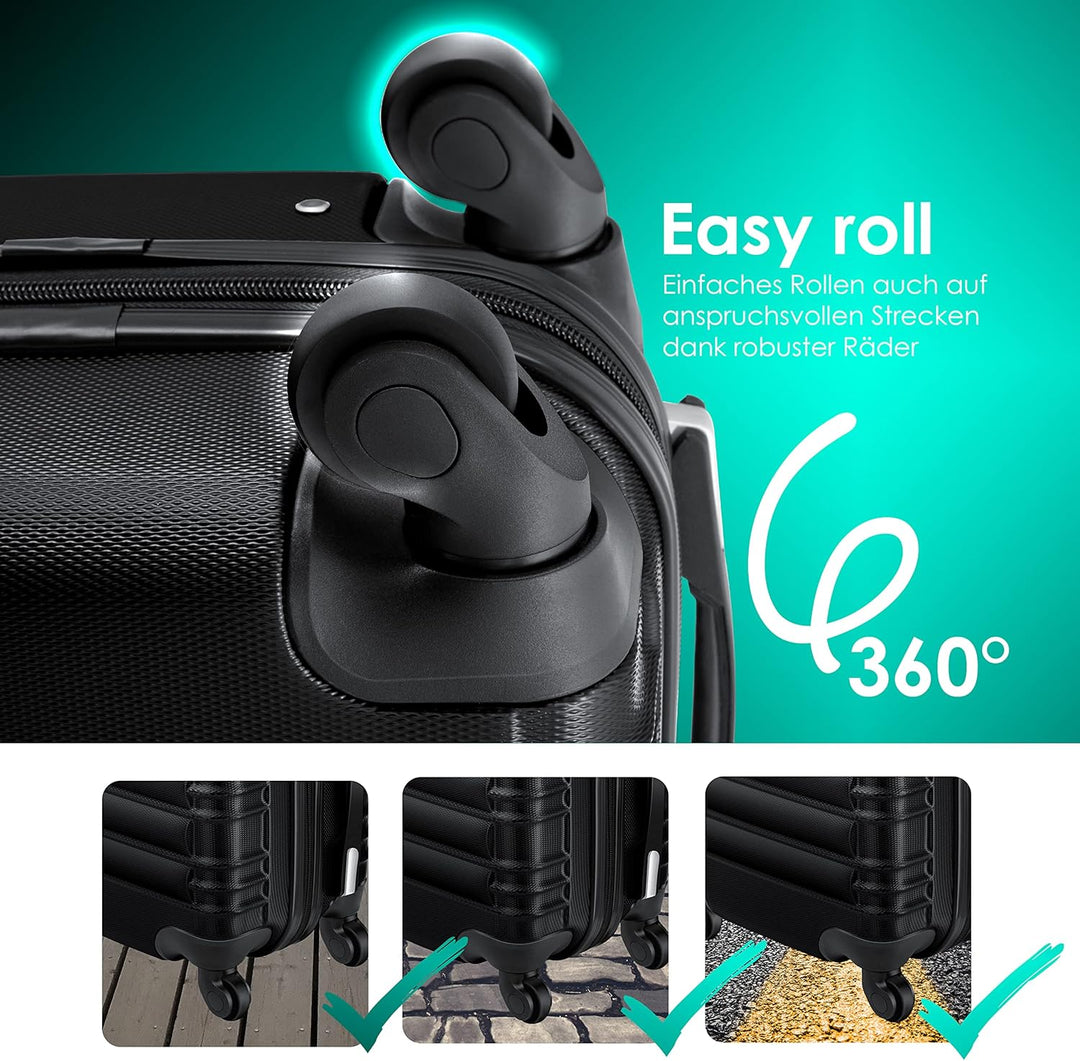 KESSER® 3tlg. Hartschalenkofferset Hartschalenkoffer Reisekoffer Set Reisekofferset Trolley Koffer I