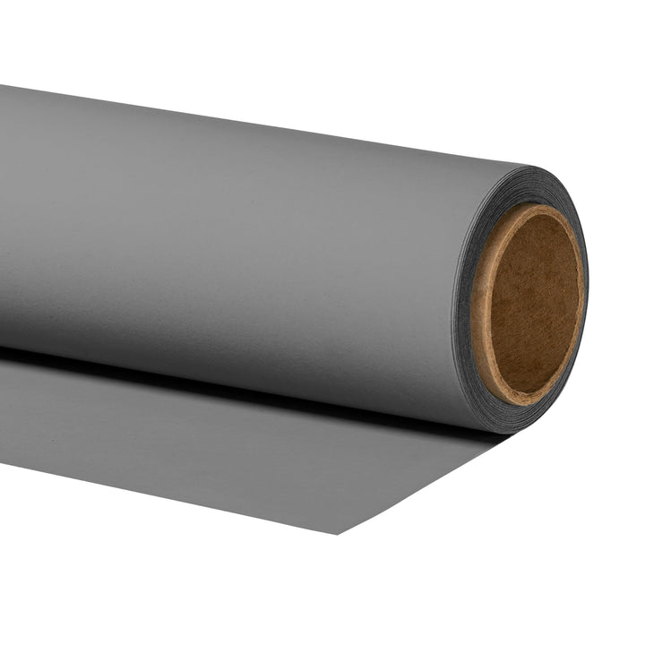 Walimex pro Papierhintergrund grau 1,35m x 10m, Nahtloser Hintergrundkarton, ideal für Fotografie, V
