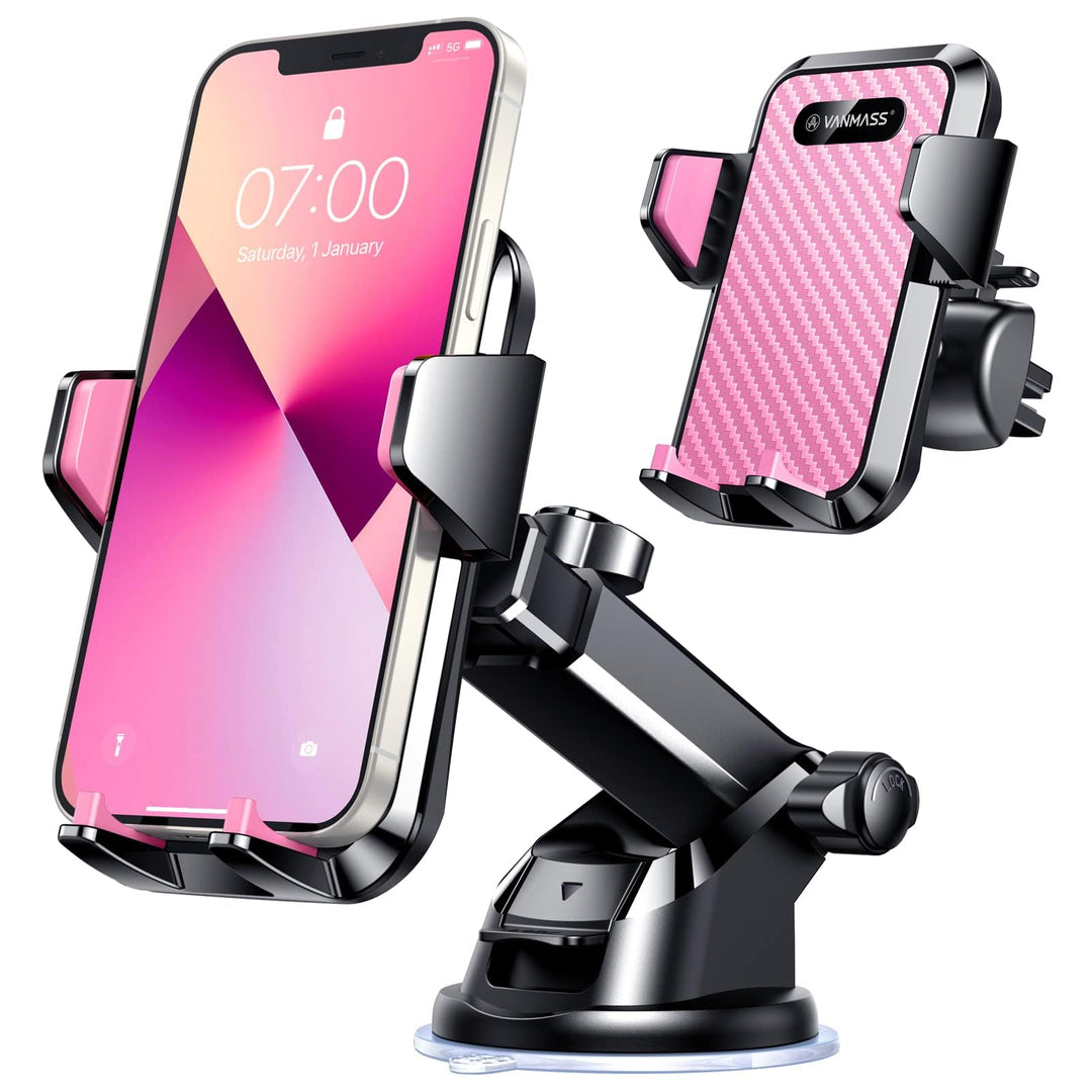 VANMASS Handyhalterung Auto Lüftung 2024 hellrot Handy Halterung Auto 4 in 1 Saugnapf Handyhalter Au