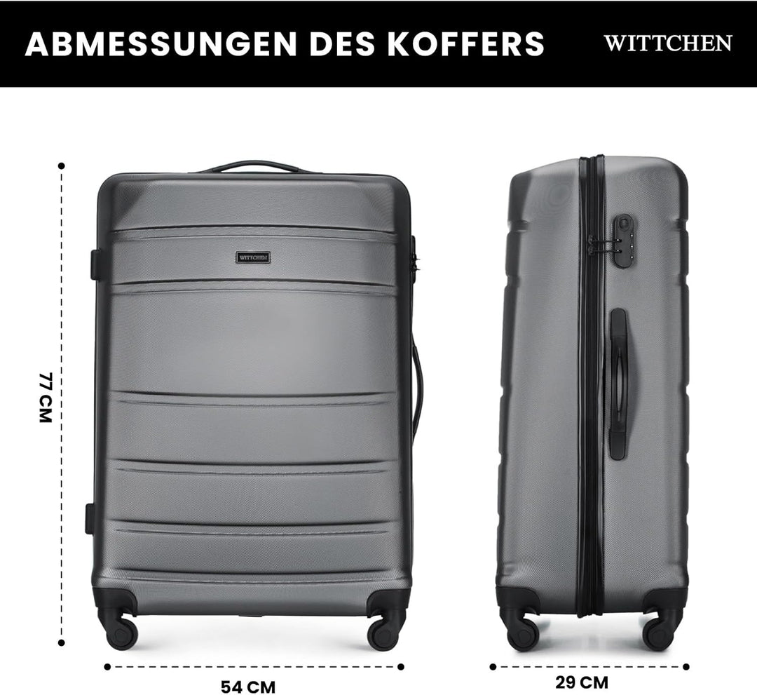 WITTCHEN Grosser Koffer Trolley Koffer Reisekoffer aus ABS Hartschalen Trolley 4 Rollen Kombinations