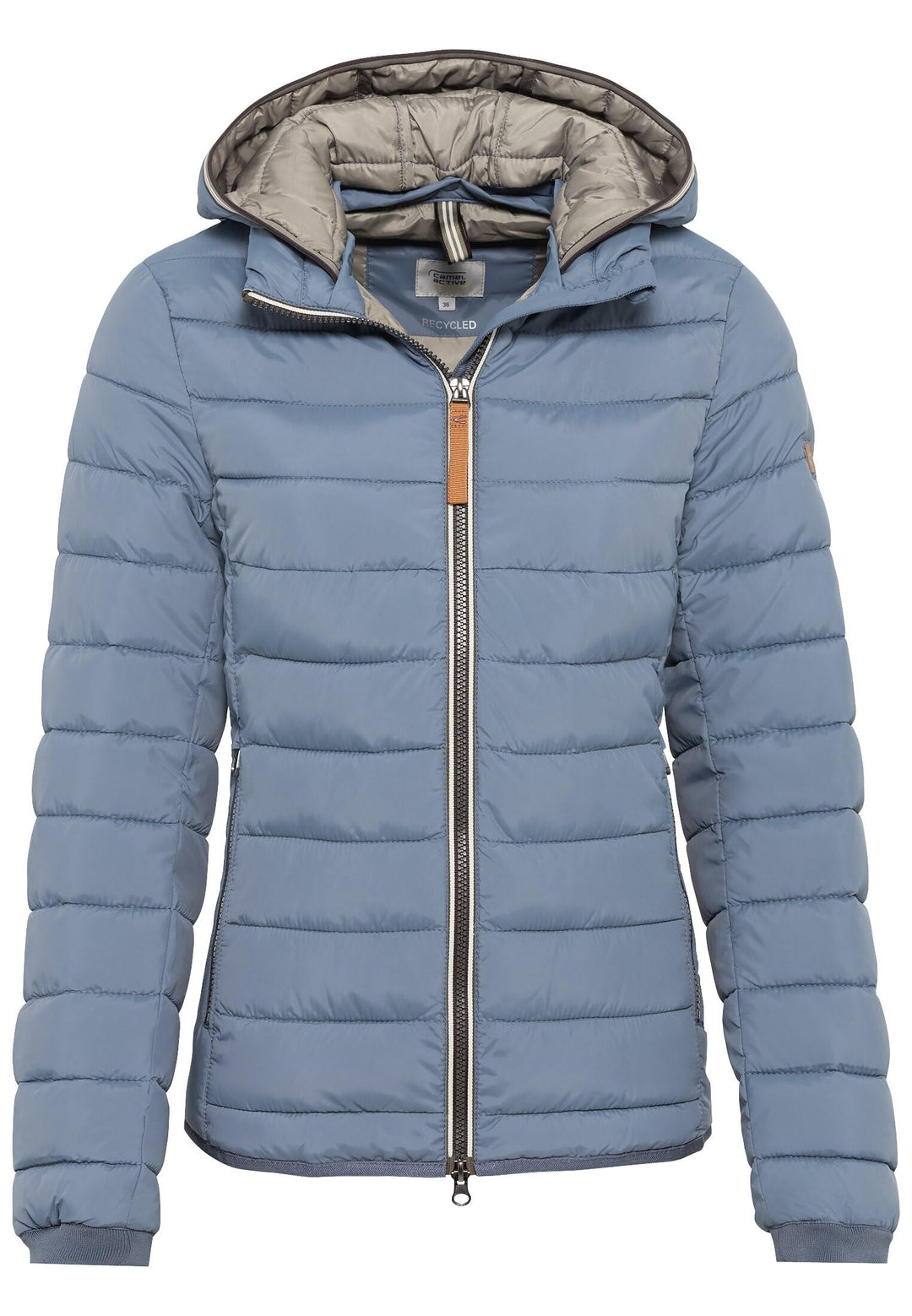 camel active Damen leichte Steppjacke mit Abnehmbarer Kapuze 40 Blau, 40 Blau