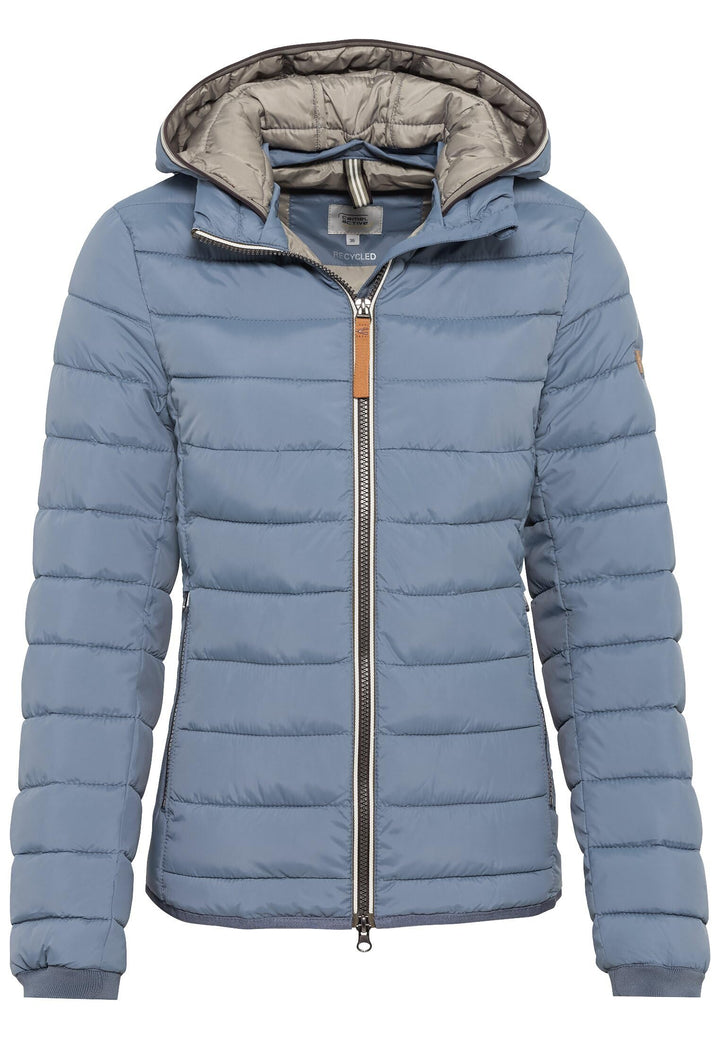 camel active Damen leichte Steppjacke mit Abnehmbarer Kapuze 40 Blau, 40 Blau