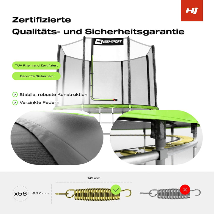 Hop-Sport Trampolin Outdoor - Ø 244/305/366/427/488 cm - Trampolin mit aussenliegenden Sicherheitsne