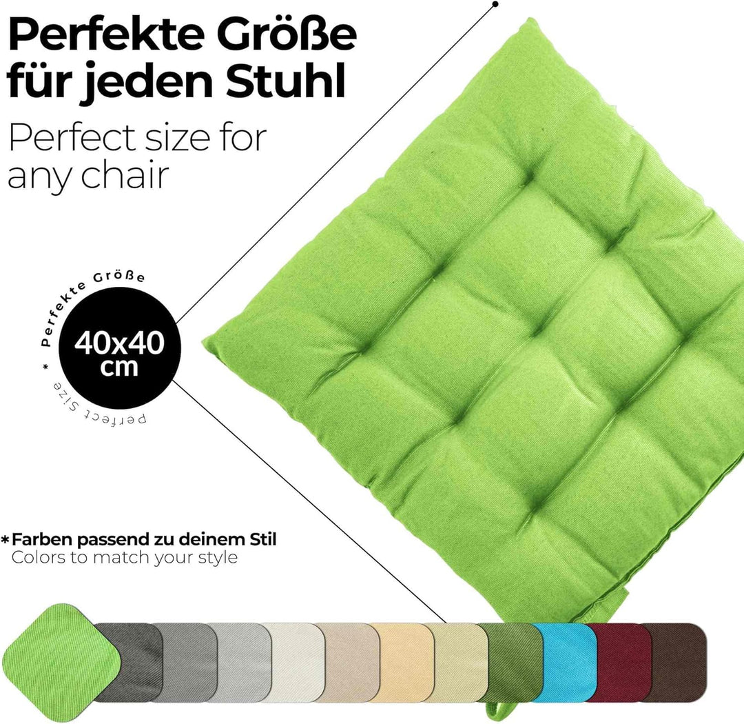 etérea Sitzkissen 40x40 cm für Innenbereich Balkonmöbel Gartenmöbel - Stuhlkissen Outdoor Set mit Bä