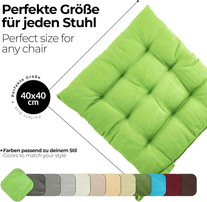 etérea Sitzkissen 40x40 cm für Innenbereich Balkonmöbel Gartenmöbel - Stuhlkissen Outdoor Set mit Bä