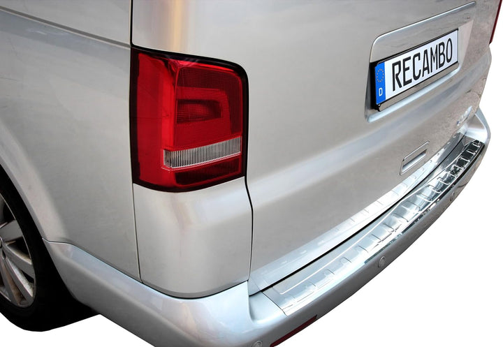 Recambo CT-LKS-2510a LADEKANTENSCHUTZ Edelstahl Chrom für VW T6 | ab 2015- | 130CM | mit ABKANTUNG,