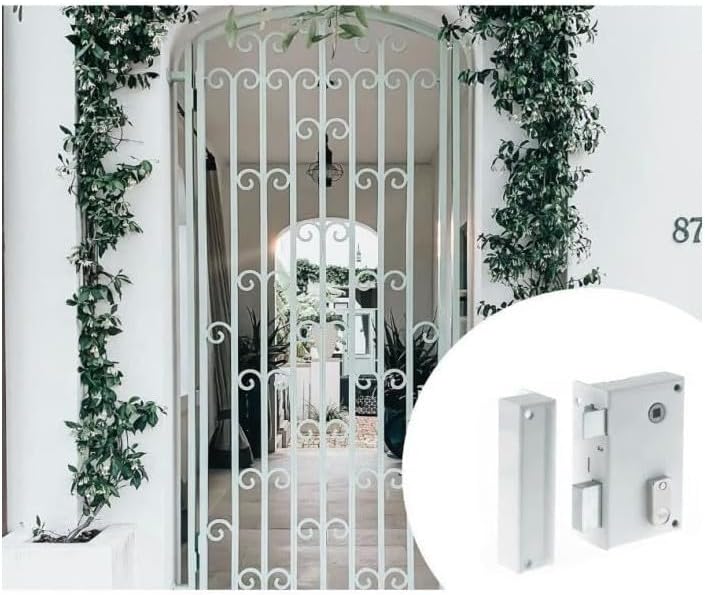 Yale YAV37G Vertikales Wandschloss, 2 Schlüssel, Links, für Gitter, weiss, Gauche Gauche Portal, Gau