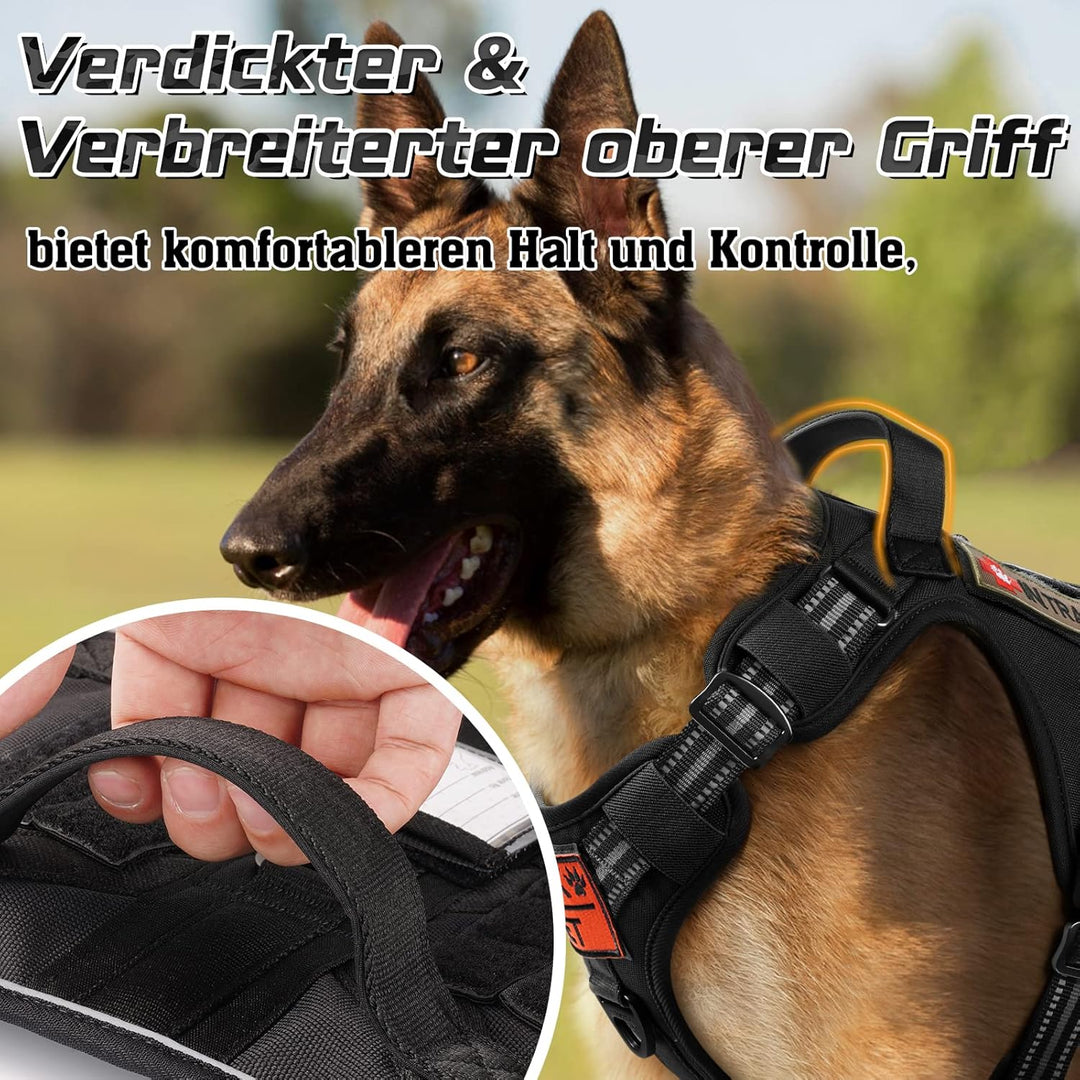 rabbitgoo Hundegeschirr mittelgrosse Hunde, Anti Zug Geschirr Hund Verstellbar mit Griffe Verbreiter