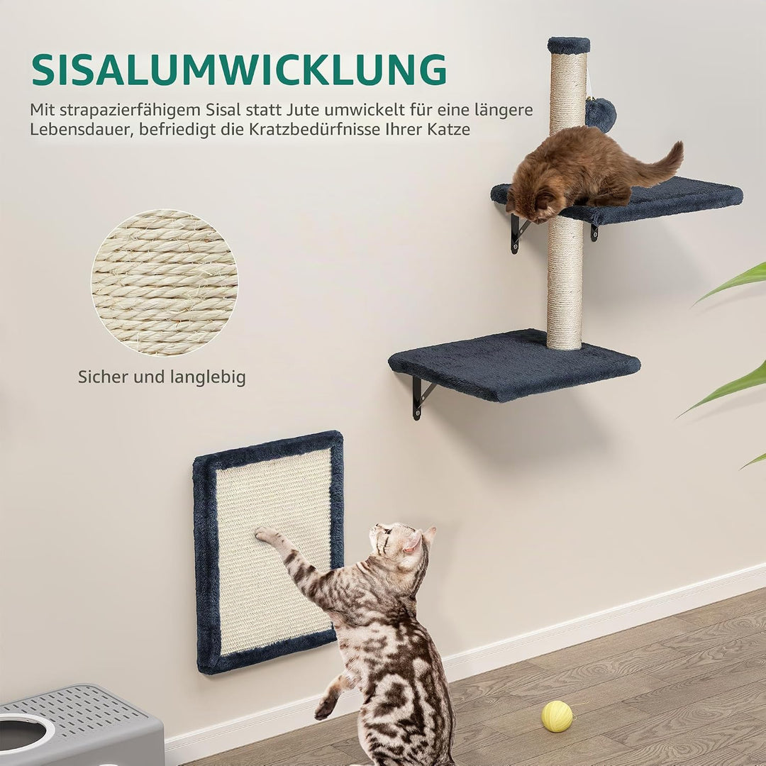 YITAHOME 8 PCS Katzenkletterwand-Set, Stabiles Plüsch-Klettergerät für Katzen, Katzenklettergerüst S
