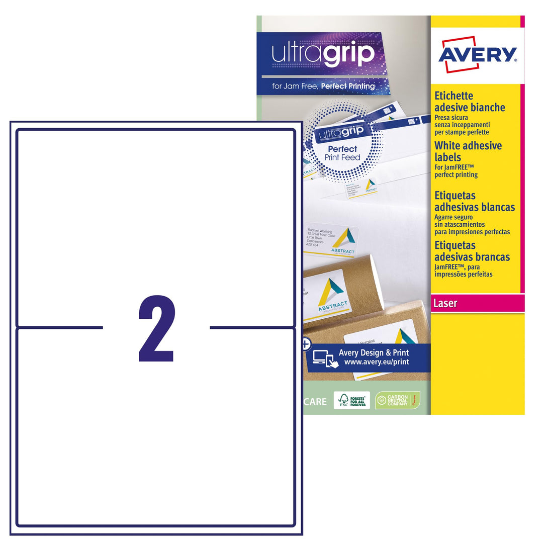 Avery L7 Etiketten 99.6 x 143.5 Bianco, 99.6 x 143.5 Bianco