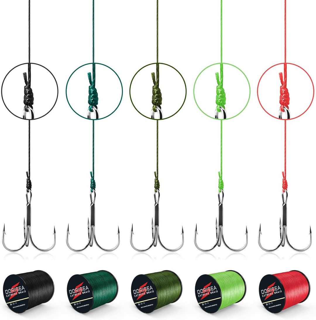 Dorisea Extreme Braid geflochtene Angelschnur, 100 % PE, 1000 m, 2,7–227 kg getestet, abriebfest, un