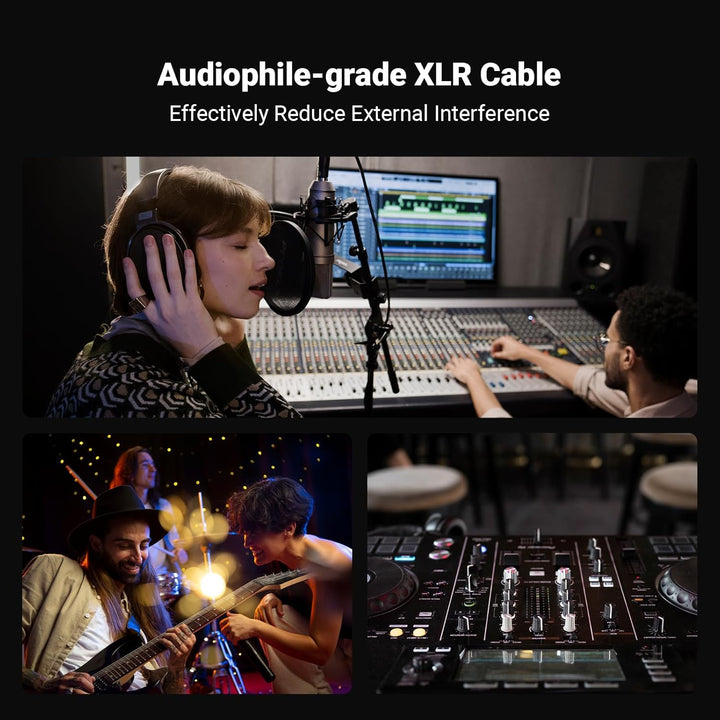 Fosi Audio XLR Kabel 1ft, 2 Pack Kabel Vorverstärker zu Endstufe, dauerhafte Abschirmung für ZA3 ZD3