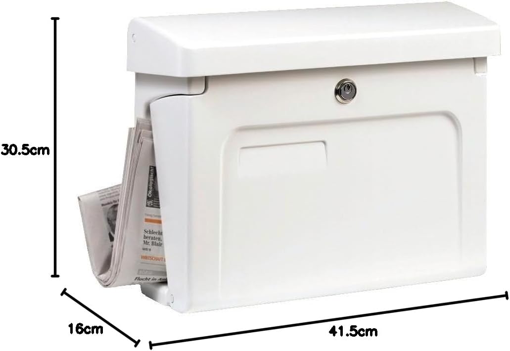 Burg-WÄCHTER Briefkasten mit Zeitungsfach, Kunststoff, Einwurf-Format DIN C4, 2 Schlüssel, Fehmarn 3