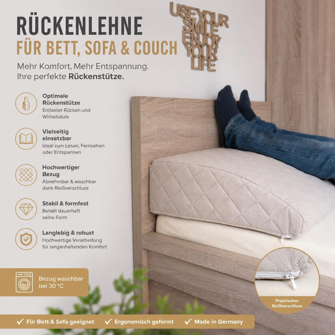 Sabeatex® Rückenlehne für Bett, Sofakissen, Rückenkissen für Lounge-oder Palettenmöbel in 5 trendige
