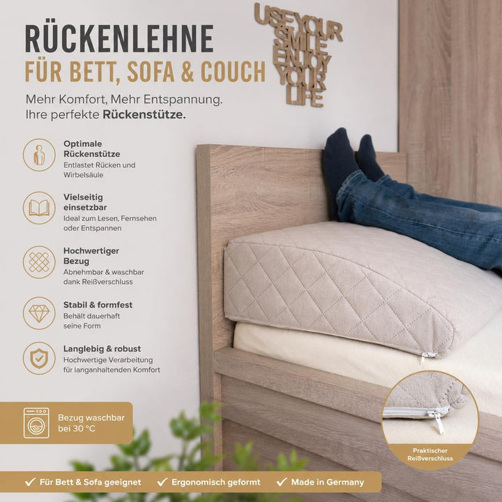 Sabeatex® Rückenlehne für Bett, Sofakissen, Rückenkissen für Lounge-oder Palettenmöbel in 5 trendige
