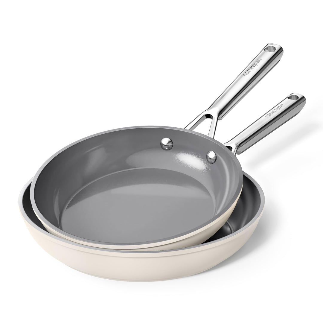 naturepan DiamondTitan Keramik Pfannenset 2-teilig (24+28cm), Antihaft Bratpfanne für alle Herdarten