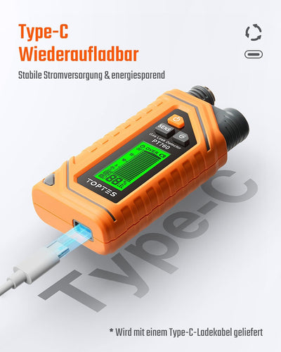 TopTes PT760 Wiederaufladbarer Erdgas-Detektor, Gaslecksuchgerät mit 30 cm ausziehbarem Sonde,%LEL P