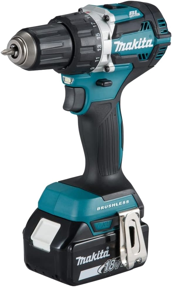 Makita DDF484TB3J Akku-Bohrschrauber 18V in schwarz / 5,0 Ah, 3 Akkus + Ladegerät im MAKPAC