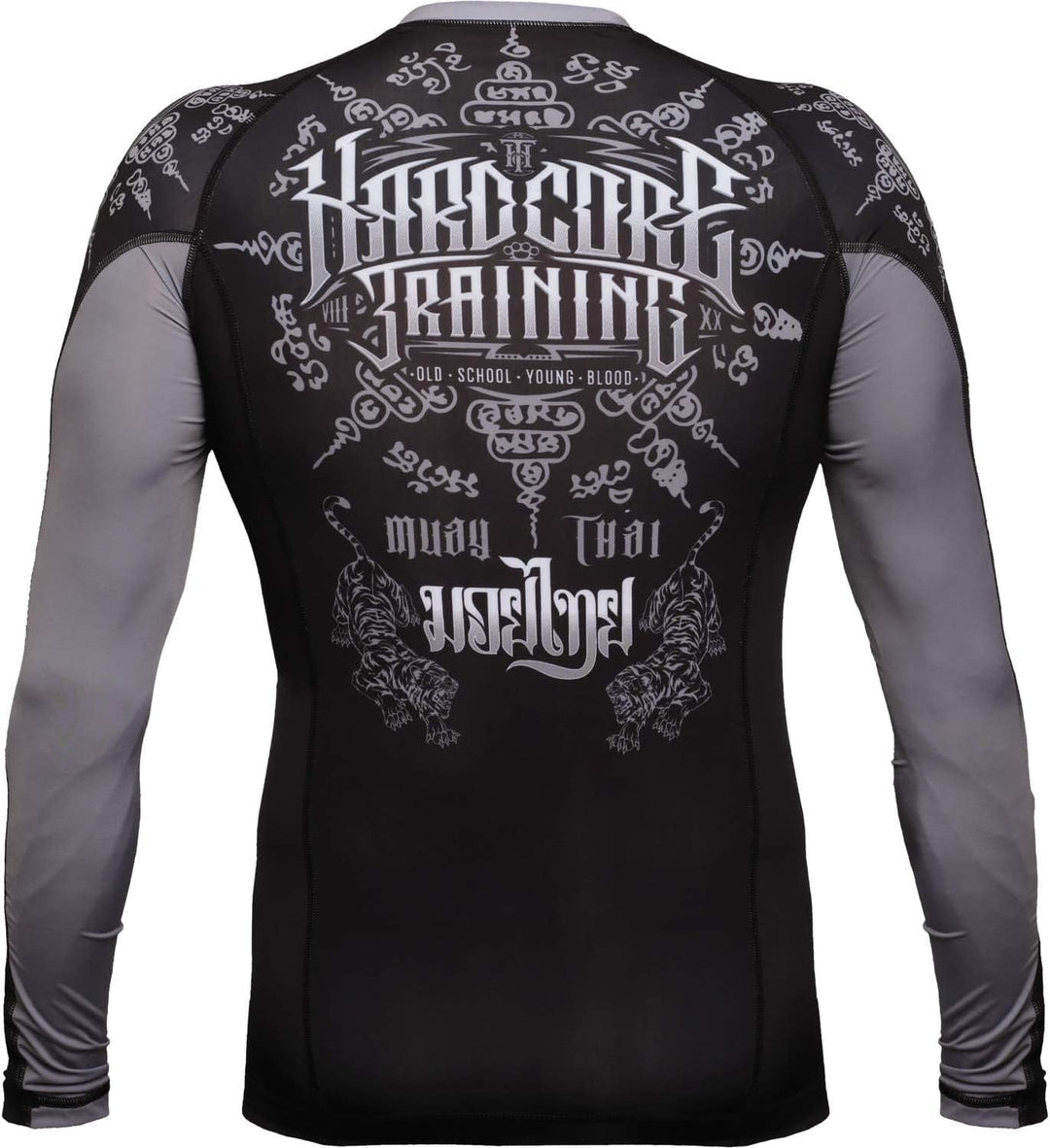 Hardcore Training Rash Guard Men's Kompressionshemd Herren Lange Ärmel Grappling Jiu Jitsu MMA Fitne