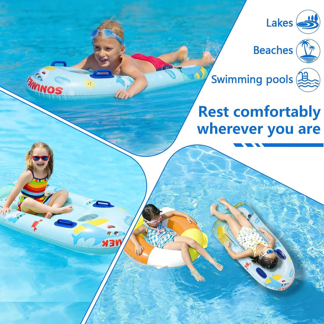 CIYIN Schwimmbrett Bodyboard Aufblasbar, Surfbrett Bodyboard mit Griffen, Schwimmhilfe Aufblasbar Ki