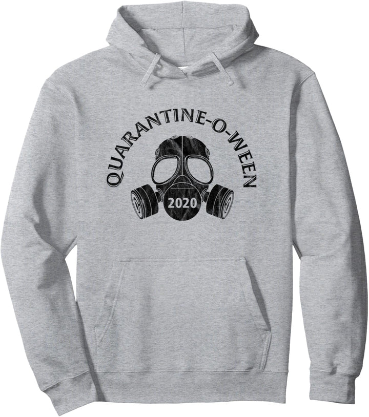 Quarantine-O-Ween 2020 Halloween In Quarantine Mask Vintage Pullover Hoodie