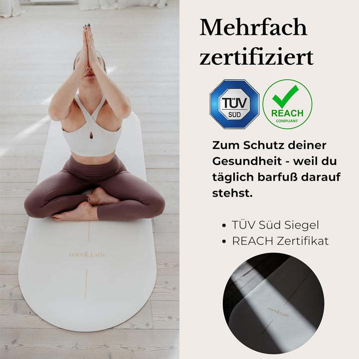 Ovale Yogamatte & Pilatesmatte in Kapselform | 190×68×0,42cm | Gelenkschonend & Rutschfest aus Natur