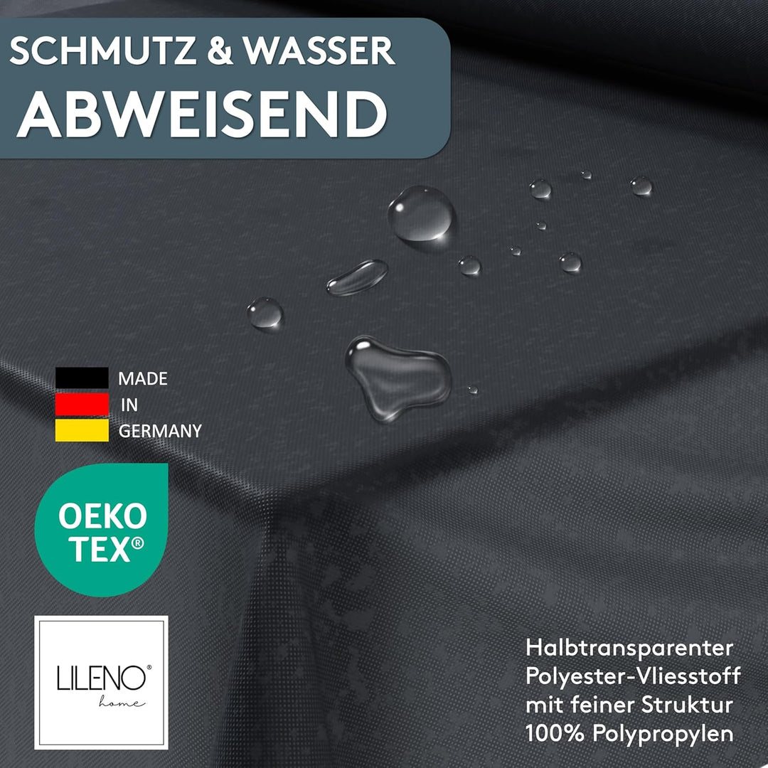 LILENO HOME Tischdeckenrolle 1,10 x 25 m - Tischdecke Schwarz aus Vlies - Stoffähnlich, abwaschbare