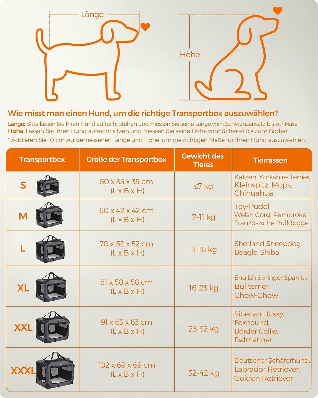 Feandrea Hundebox faltbar, Transportbox Hund, XL, Hundetasche, Oxford-Gewebe, Netzstoff, atmungsakti