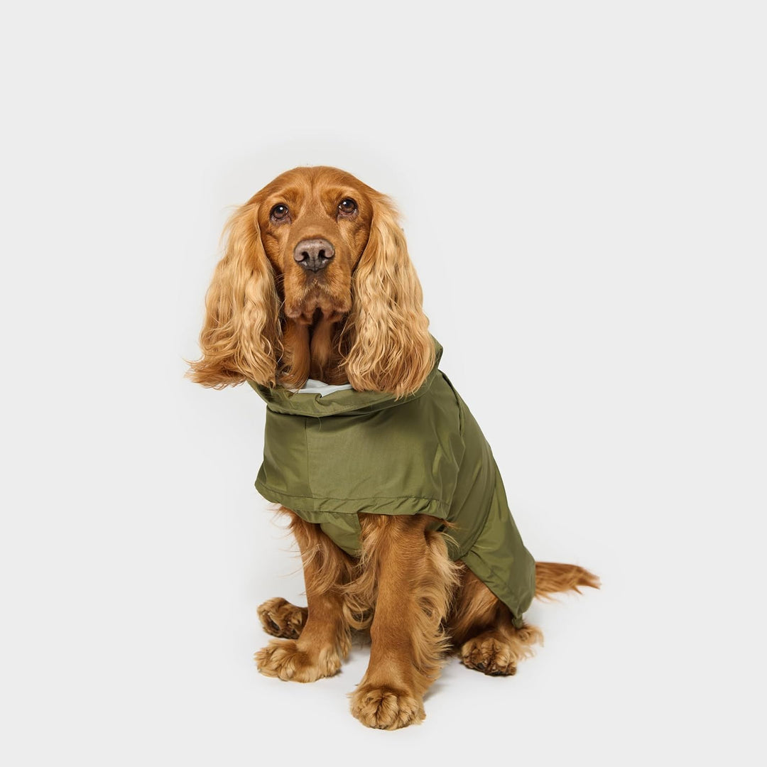 Oskar Hunderegenmantel | Wasserdicht mit Bauchschutz &amp; Geschirröffnung | Reflektierende Hunde-Regenj