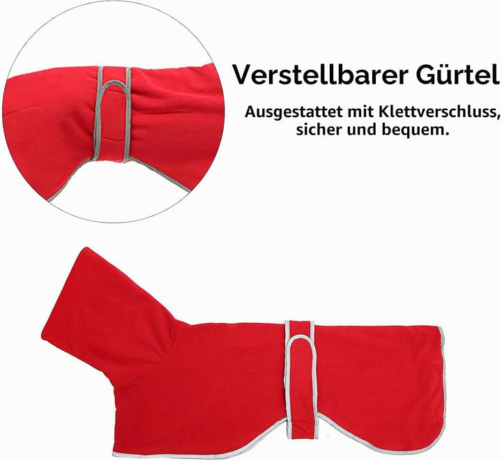 Geyecete Fleece Hundemantel Pullover Windhunde,Whippet winterjacken ,Verstellbaren Hundeweste,kleidu